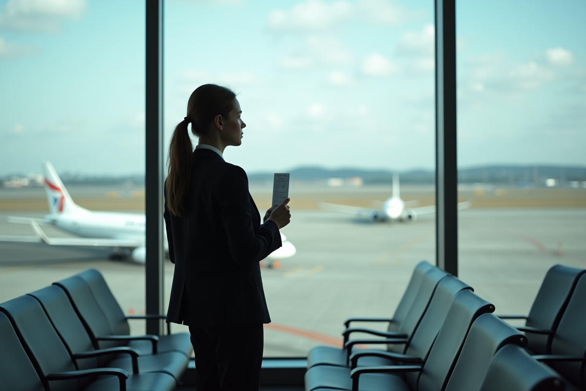Femme regardant par la fenêtre de l