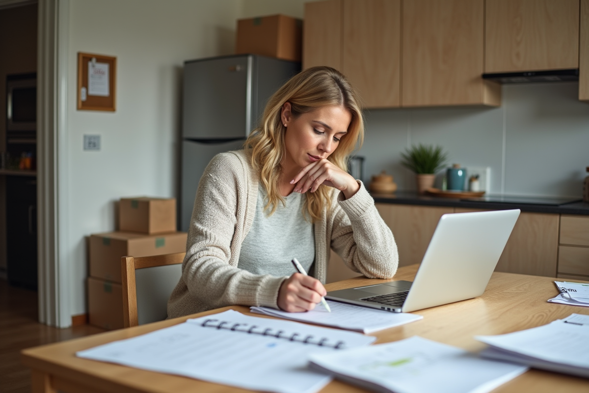 Femme organisée préparant sa journée à la maison