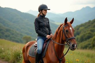Jeune femme colombienne à cheval dans la nature